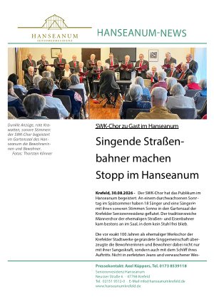 Singende Straßenbahner machen Stopp im Hanseanum