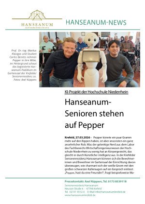 Hanseanum-Senioren stehen auf Pepper