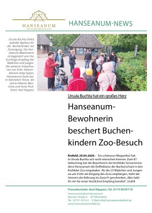 Hanseanum-Bewohnerin beschert Buchenkindern Zoo-Besuch